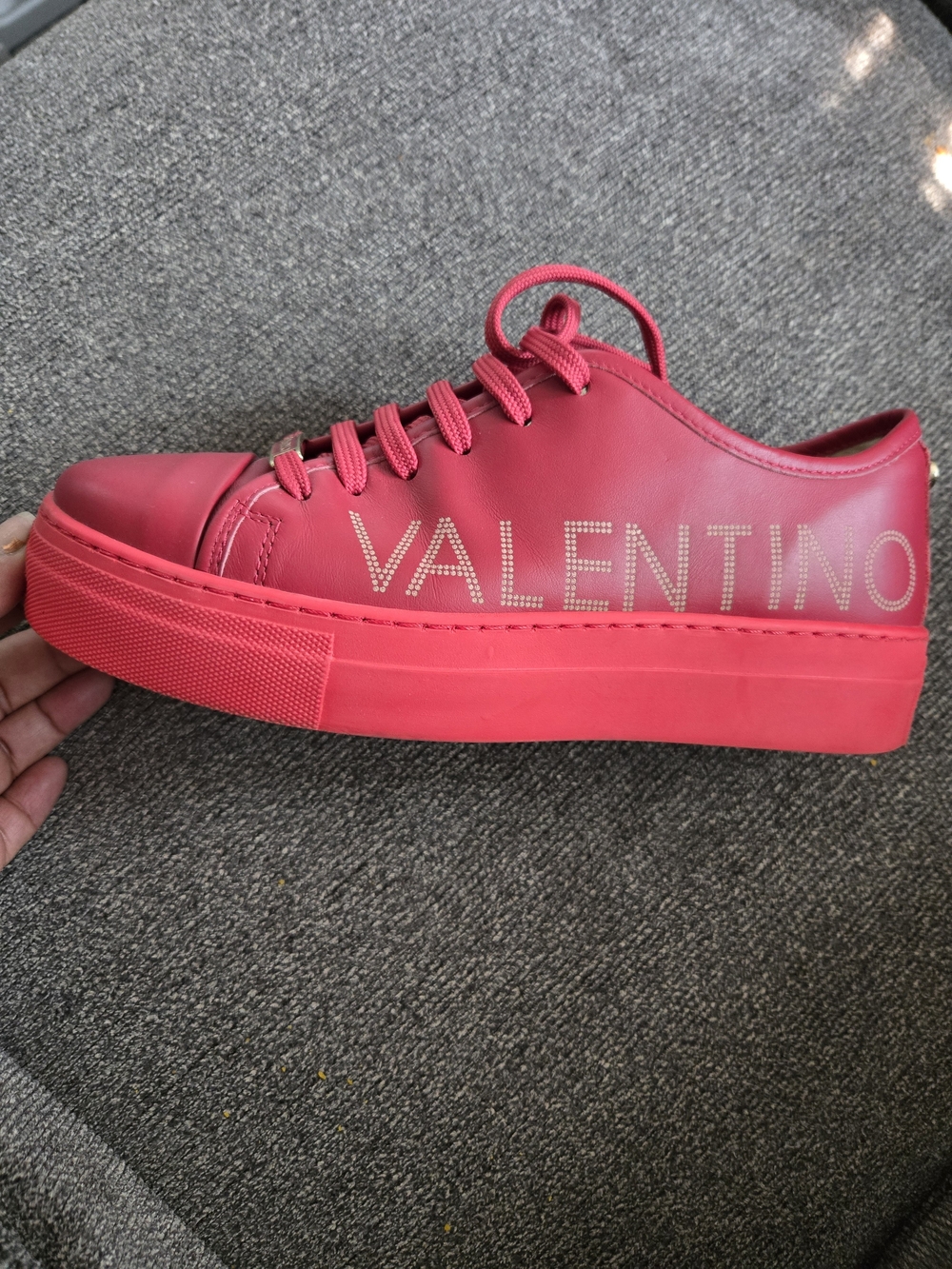 Valentino Women’s Red Platform Low-Top Sneaker